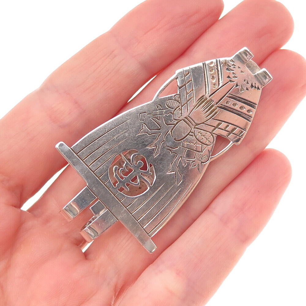 950 Silver Antique Japan Longevity Money Clip